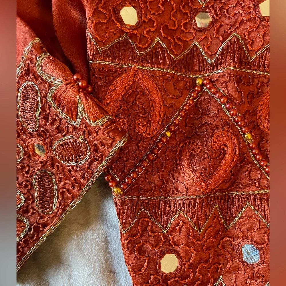 Copper Beaded Lehenga Choli 2-Piece Set Fairy Princess Dress Up Costume